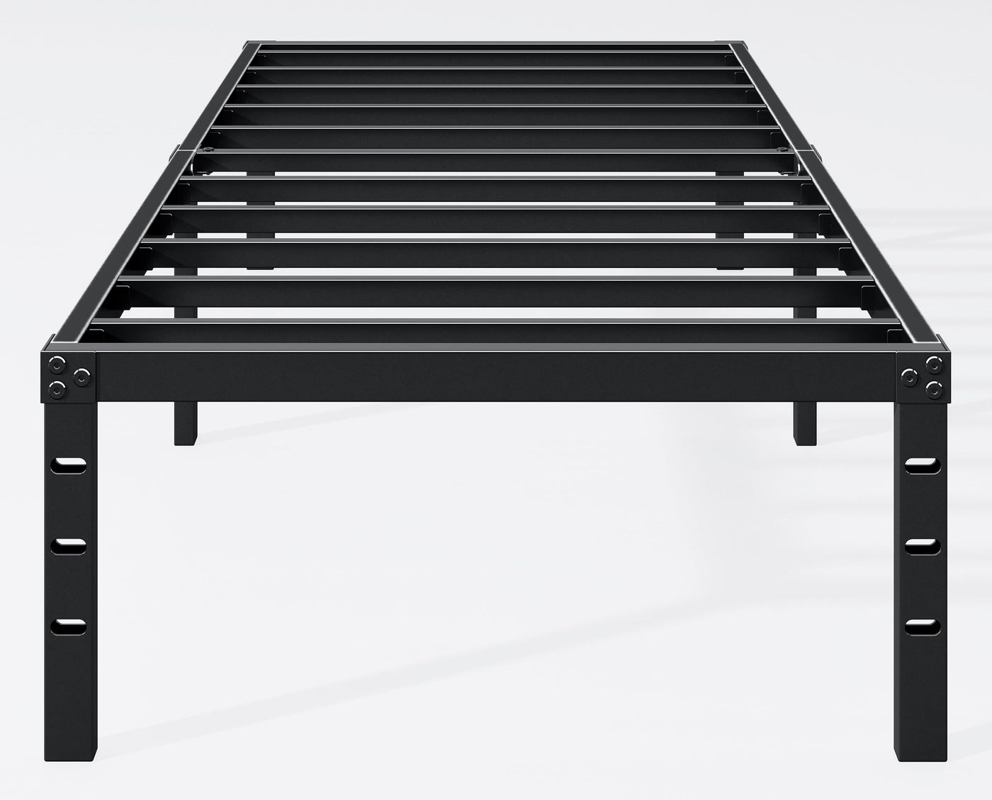 Hafenpo 12 Inch Twin Bed Frame - Sturdy Metal Platform Twin Size, No Box Spring Needed, Heavy Duty, Easy Assembly, Strong Bearing Capacity, Under Bed Storage, Black