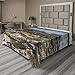 Lunarable Lunarable American Scenery Flat Sheet, Acadia Shoreline Divided Rock and Pine Trees Forest, Soft Comfortable Top Sheet  - Image 2