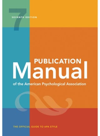 Publication Manual (OFFICIAL) 7th Edition of the American Psychological Association - pzsku/Z65D24A3F6281856506C5Z/45/_/1721302416/6dd2c215-2e35-4908-8c6c-10d72649abde