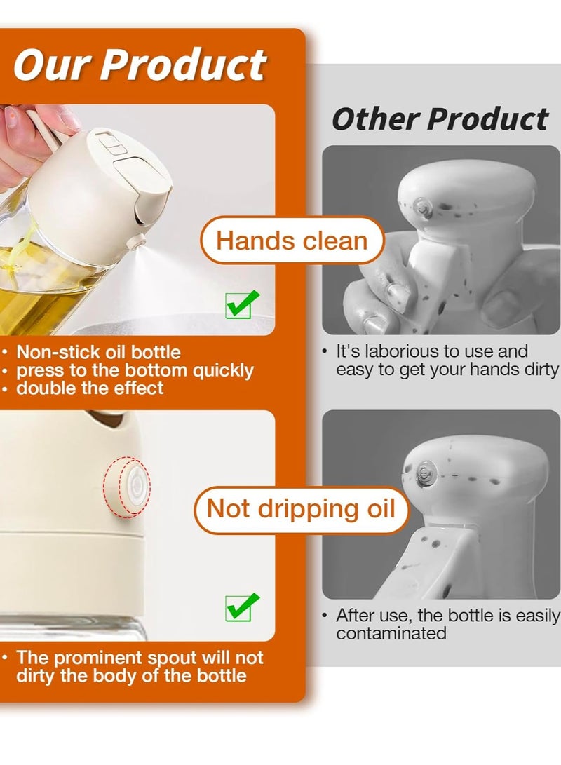general Oil Sprayer for Cooking, 2 in 1 Olive Oil Dispenser Bottle for Kitchen, 16oz,470ml Premium Glass Oil Bottle, Food-grade Oil Mister for Air Fryer, Salad, Frying, BBQ - Image 3