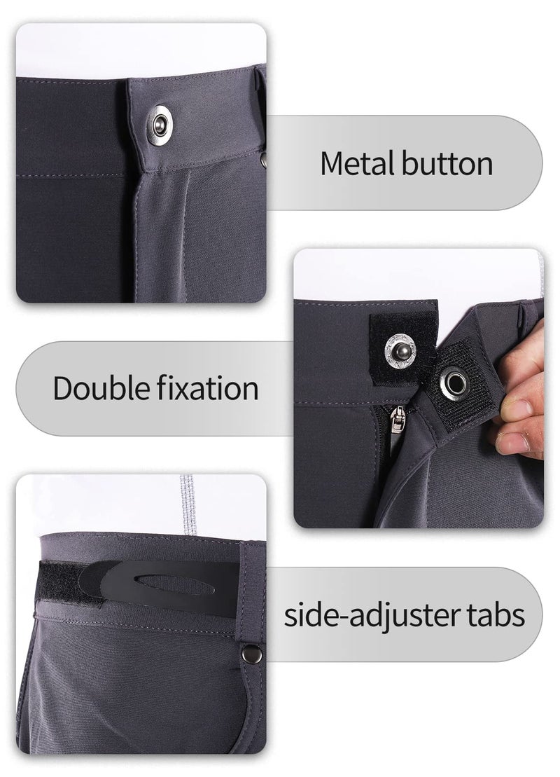 BERGRISAR Men's Cycling Shorts Loose Fit Mountain Bike Shorts with 6 Pockets Grey Large - Image 4