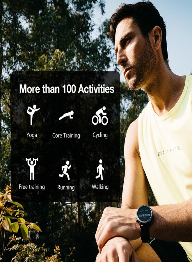 AGM Legion Rugged Smart Watch for Men, 5ATM Waterproof, Shockproof & Drop-proof, 100+ Sports Modes, Bluetooth Calling, Compass, Barometer & Altimeter, 1.43" AMOLED Display, Heart Rate & Sleep Tracking - Image 3