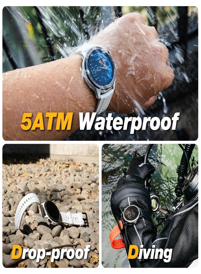 AGM Legion Rugged Smart Watch for Men, 5ATM Waterproof, Shockproof & Drop-proof, 100+ Sports Modes, Bluetooth Calling, Compass, Barometer & Altimeter, 1.43" AMOLED Display, Heart Rate & Sleep Tracking - Image 2