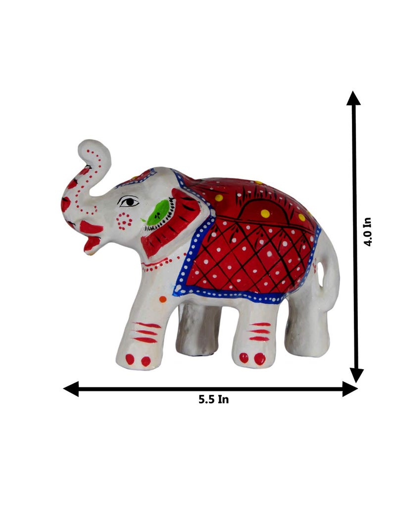 DreamKraft Handcrafted Paper Mache Elephant Showpiece for Home, Festive Gifting, Housewarming Present Decoration Standard, White, 2 Piece., Cultural, Artistic, Nature-Inspired - Image 5