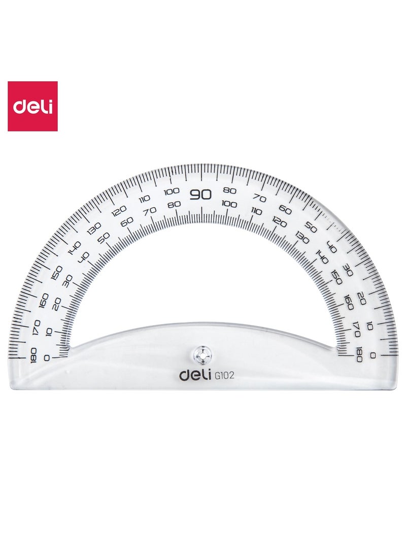 Deli EG10212 Protractor 180° (φ12 cm) – ideal for geometry measurements & angle drawing - Image 1