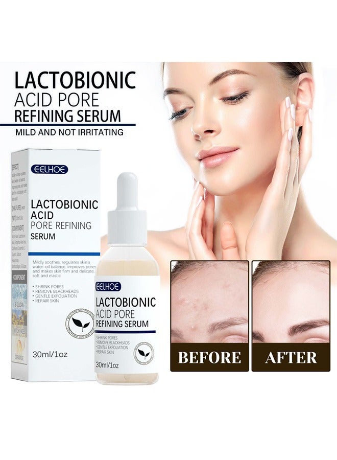 إيلهو مصل تنقية المسام بحمض اللاكتوبيونيك ، حمض اللاكتوبيونيك ، مصل شد المسام ، مصغر المسام النباتي للرجال والنساء بغض النظر عن العمر ، 30 مل - Image 1
