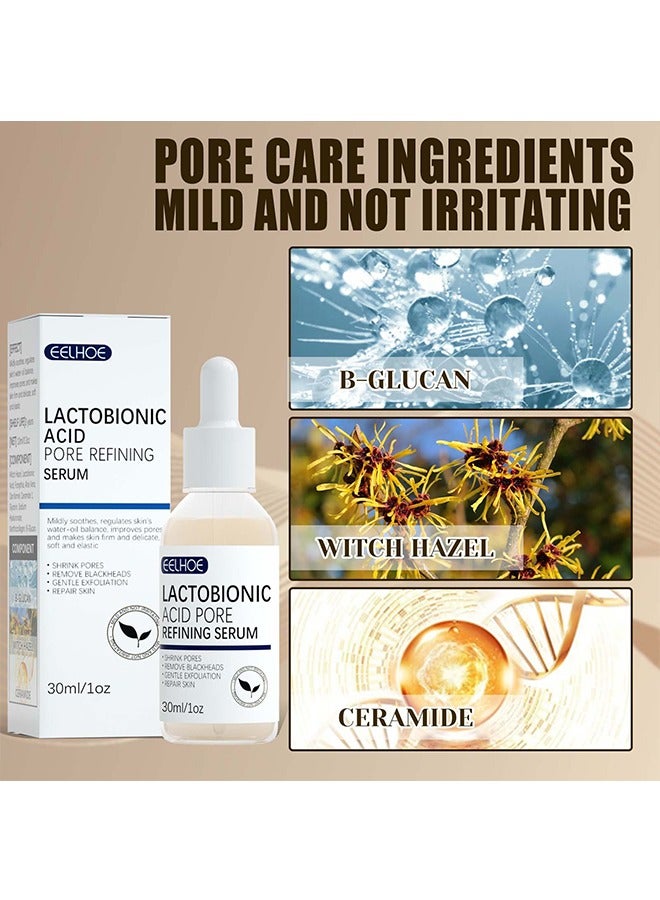 إيلهو مصل تنقية المسام بحمض اللاكتوبيونيك ، حمض اللاكتوبيونيك ، مصل شد المسام ، مصغر المسام النباتي للرجال والنساء بغض النظر عن العمر ، 30 مل - Image 3