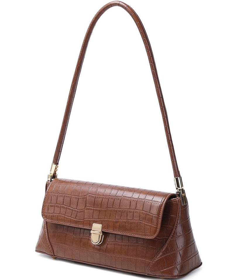 WSRYDJDL Shoulder Bags for Women Vintage Handbag Retro Classic Small Purse Cute Hobo Tote Handbag Mini Clutch Purse (Crocodile-Coffee) - Image 3