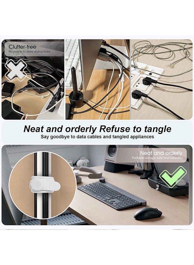 Loquat 24Pcs Silicone Cable Straps Cord Organizer for Bundling Earphone, Phone Charger, Computer Cords, Reusable Cable Ties Wire Organizer in Home,Office,Kitchen,School (4 Colors) - Image 5