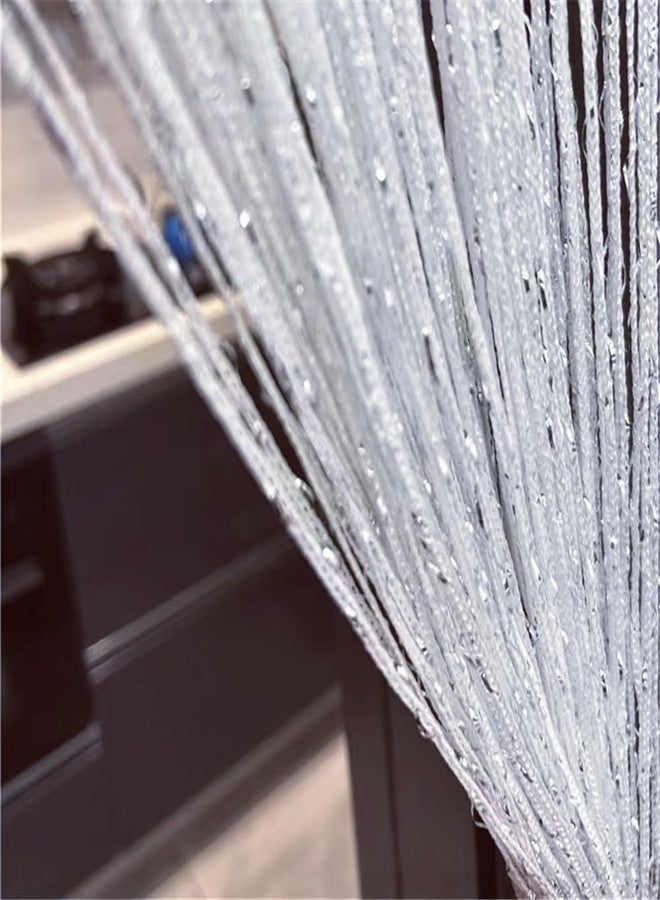 ave split Decorative Door String Curtain Wall Panel Fringe Window Panel Drapes Room Divider Blind Divider Tassel Screen Home 100cm*200cm (white1) - Image 1