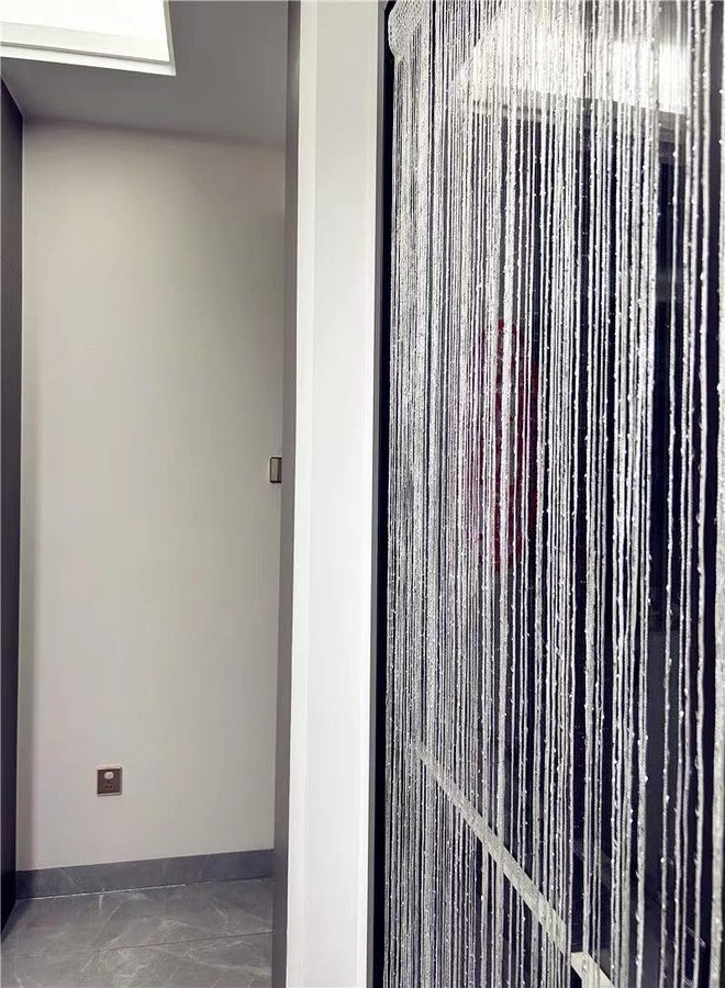 ave split Decorative Door String Curtain Wall Panel Fringe Window Panel Drapes Room Divider Blind Divider Tassel Screen Home 100cm*200cm (white1) - Image 5