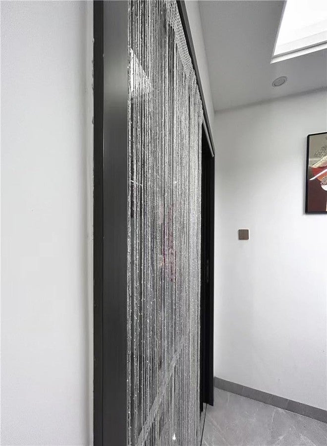 ave split Decorative Door String Curtain Wall Panel Fringe Window Panel Drapes Room Divider Blind Divider Tassel Screen Home 100cm*200cm (white1) - Image 4