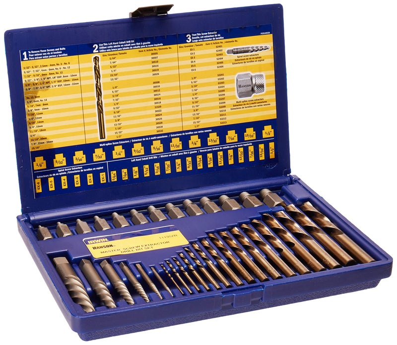 IRWIN Tools Hanson Screw Extractor and Drill Bit Set, 35 Piece, 11135ZR - Image 1