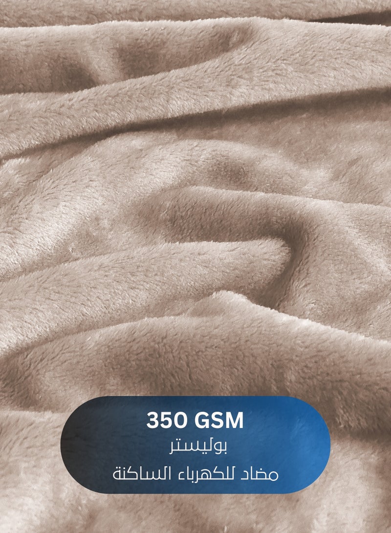 سيد المنسوجات المنزلية بطانية مخمل خفيفه بمقاس مفرد، سلسلة مورا، 350 جم/متر مربع، 230 × 170 سم، صوف إضافي فائق النعومة لجميع فصول السنة، يستخدم كغطاء للسرير بطانيات . - Image 2