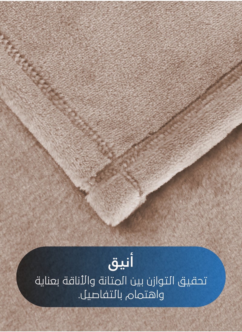 سيد المنسوجات المنزلية - بطانية مخمل خفيفه بمقاس مفرد، سلسلة مورا، 350 جم/متر مربع، 230 × 170 سم، صوف إضافي فائق النعومة لجميع فصول السنة، يستخدم كغطاء للسرير بطانيات . - Image 1