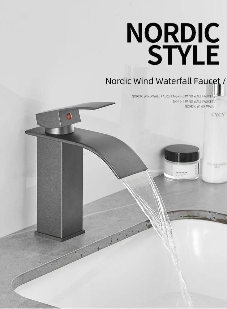 ارواق خلاط حوض صنبور شلال نحاسي للمياه الباردة والساخنة صنبور الحمام - Image 1