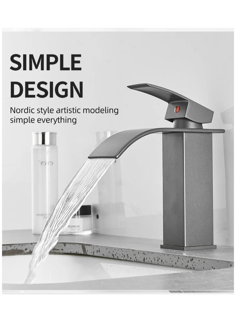 ارواق خلاط حوض صنبور شلال نحاسي للمياه الباردة والساخنة صنبور الحمام - Image 3