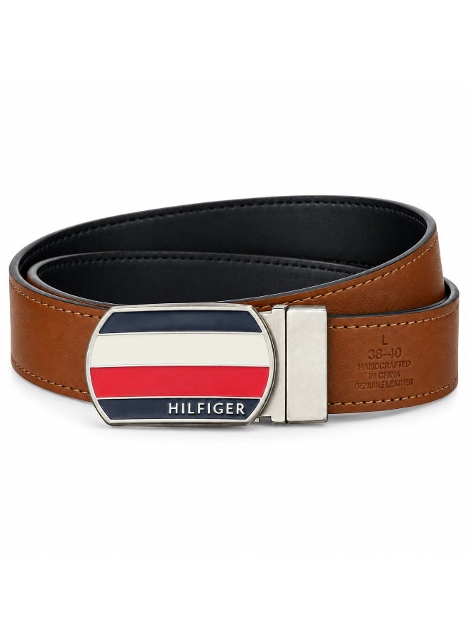 Tommy Icons حزام تومي  رجالي كلاسيكي وجهين - أسود/بني - Image 2