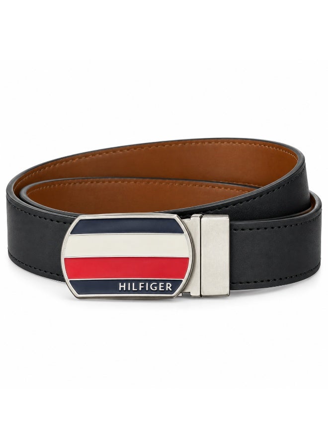 Tommy Icons حزام تومي  رجالي كلاسيكي وجهين - أسود/بني - Image 1