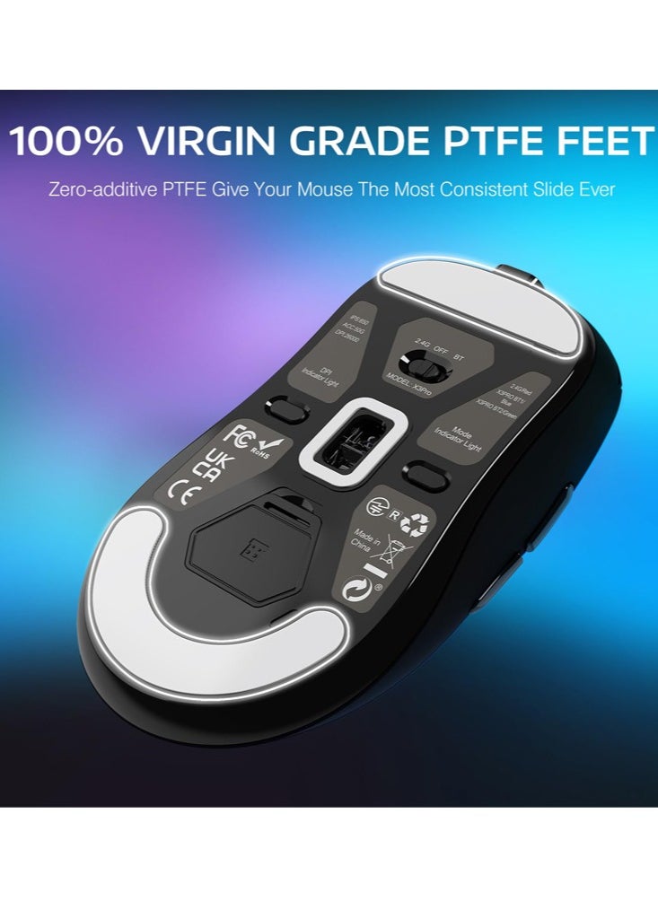 Attack Shark - X3PRO 4K/8K Lightweight Wireless Gaming Mouse with Tri-Mode(Wired/2.4GHz/BT),PAW3395 Optical Sensor,26K DPI,Kailh GM8.0 Switch,Long Battery,7 Buttons for PC/Laptop/Win/Mac(Black) - Image 1