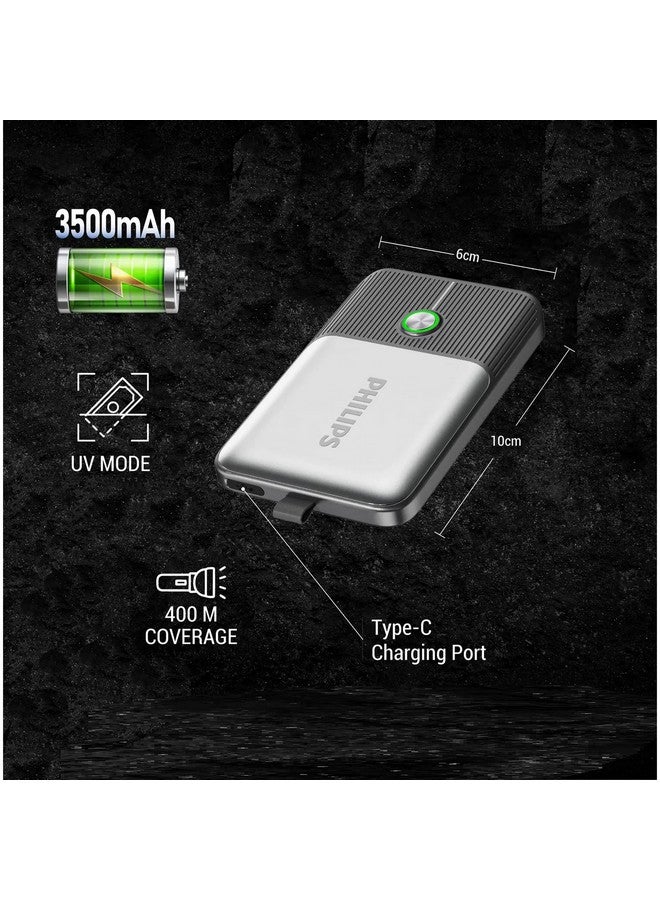 Philips 350 Lumens ABS Multi-Functional Rechargeable Pocket Flashlight Grey and Black 1.4 x 5.9 x 10.2 cm SFL3403/56 - Image 4