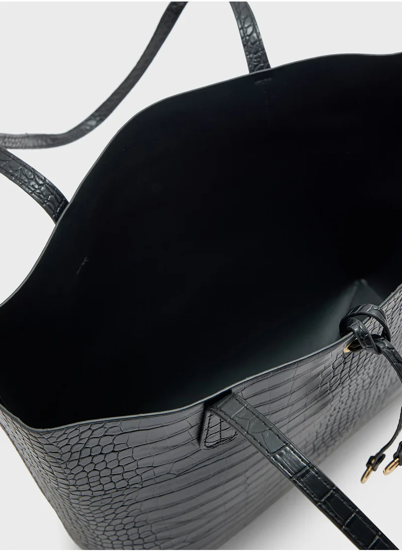 ايلا 2 In 1 Croc Tote Bag With Crossbody
