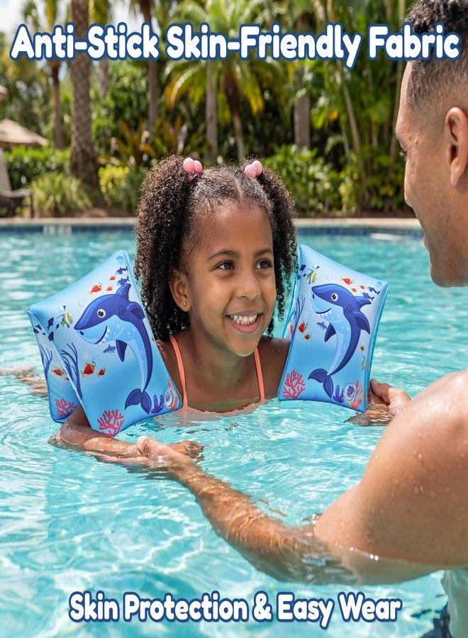 Parentswell 2 Pack Arm Floaties for Kids, Soft Fabric-Covered Inflatable Pool Floats, Learn-to-Swim Arm Bands for Boys Girls 3-5-6-12 Years, Swimming Pool Floats Sleeves for Toddlers, Blue - Image 3