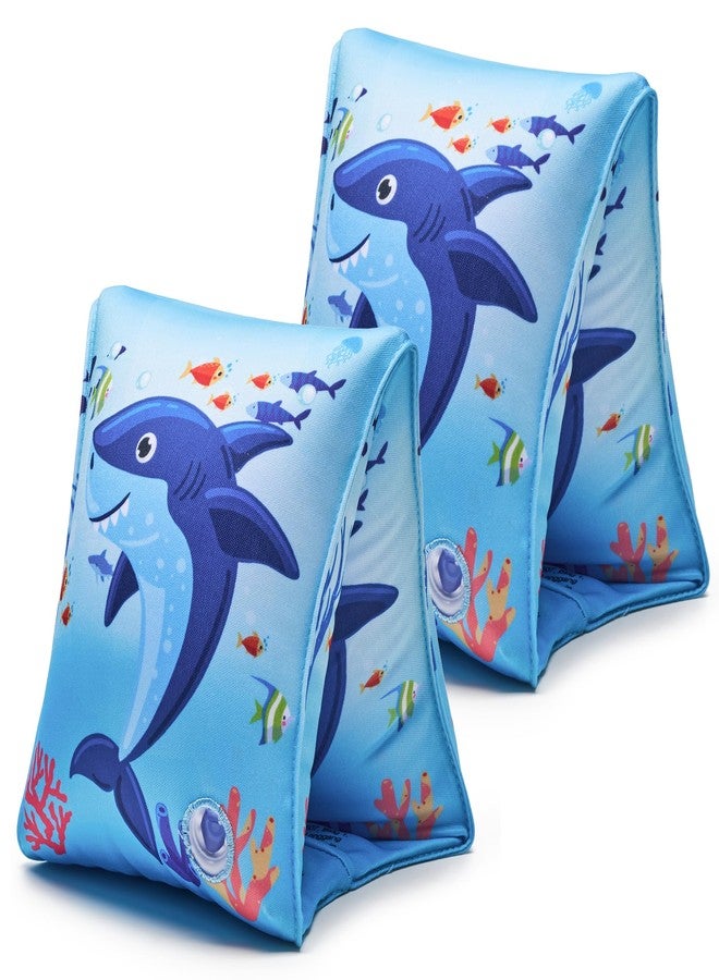 Parentswell 2 Pack Arm Floaties for Kids, Soft Fabric-Covered Inflatable Pool Floats, Learn-to-Swim Arm Bands for Boys Girls 3-5-6-12 Years, Swimming Pool Floats Sleeves for Toddlers, Blue - Image 1