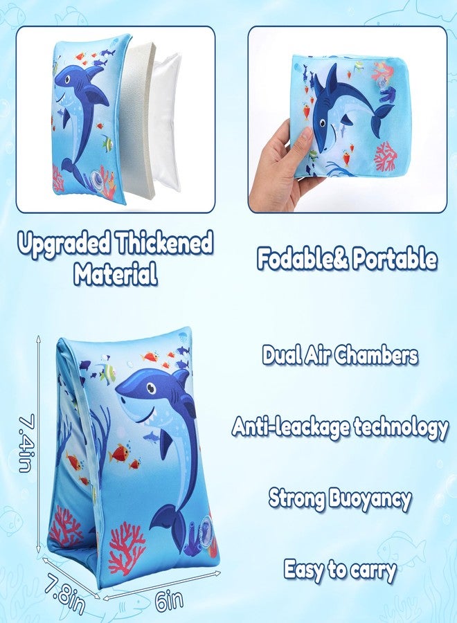 Parentswell 2 Pack Arm Floaties for Kids, Soft Fabric-Covered Inflatable Pool Floats, Learn-to-Swim Arm Bands for Boys Girls 3-5-6-12 Years, Swimming Pool Floats Sleeves for Toddlers, Blue - Image 4