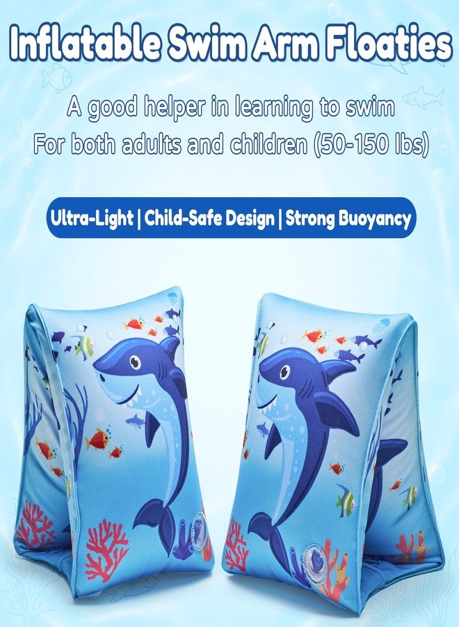 Parentswell 2 Pack Arm Floaties for Kids, Soft Fabric-Covered Inflatable Pool Floats, Learn-to-Swim Arm Bands for Boys Girls 3-5-6-12 Years, Swimming Pool Floats Sleeves for Toddlers, Blue - Image 5