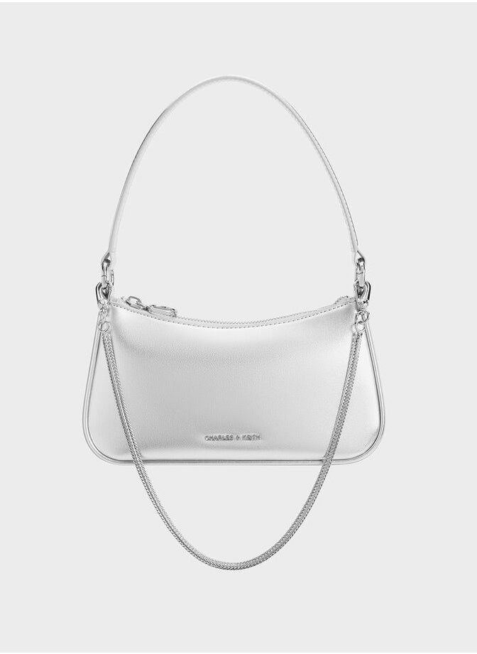 Charles & Keith Elspeth Metallic Curved Shoulder Bag  - Image 1