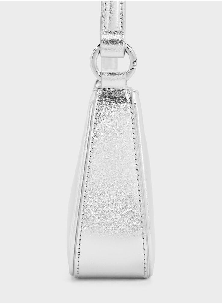 Charles & Keith Elspeth Metallic Curved Shoulder Bag  - Image 5