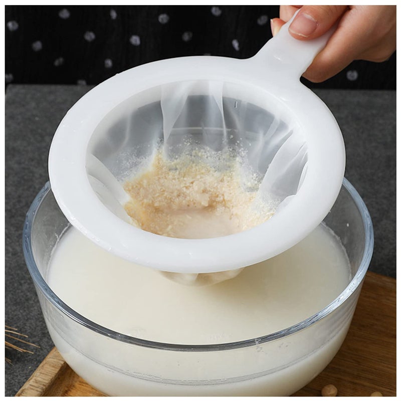 MIATTCLD Kitchen Ultra-Fine Nylon Mesh Strainer 5.51 Inch, Plastic Sieve Fine Mesh with Handle Kitchen Tool For Soy Milk, Coffee, Milk, Yogurt, Juice,Tea Leaf Filter, Honey, Wine (400 mesh) - Image 1