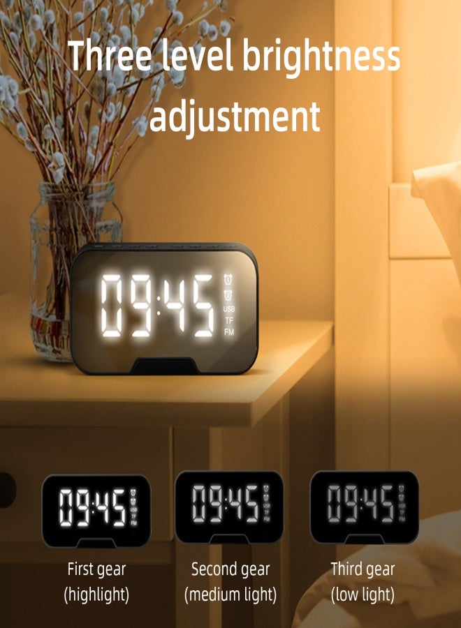 G5 G10 mirror clock wireless bluetooth speaker portable voice collection card bluetooth speaker Pink - Image 4