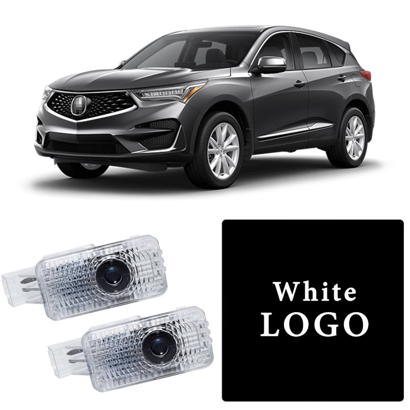 Jfsotls Never Fade Car LED Door Logo Projector Ghost Shadow Light, for RLX/MDX/ZDX/TLX/TL/RDX Series Accessories LED Laser Car Courtesy Step Light HD (White) - Image 1