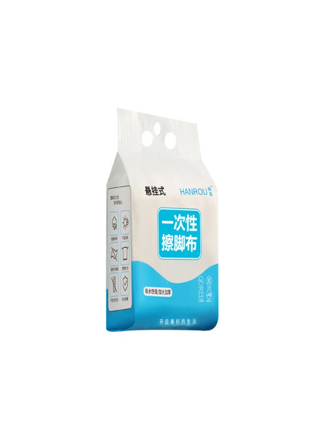 Generic - Foot Wipe Paper Household Foot Bath Foot Wipe Disposable Thickened Water Absorbent Wet And Dry Dual-Use Exposure Foot Wipe Cloth-Color:Hanging 20*20 Foot Cleaning Cloth 65g [1 Pack] Running Volume Model - Image 1
