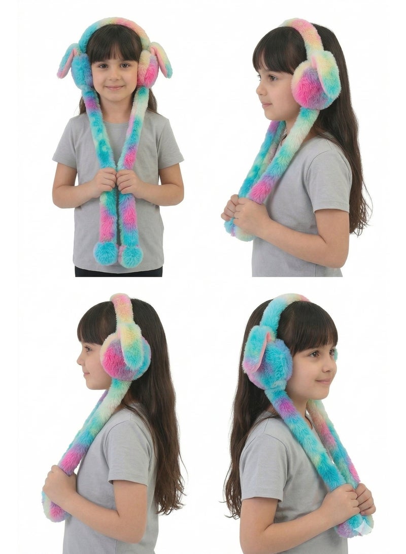 REZZOSS Cute Rabbit Ear Moving Earmuffs for Kids – Warm Plush LED Light-Up Winter Headband with Funny Jumping Ears | Soft & Cozy Cold Weather Accessory for Boys, Girls & Adults – Adorable Birthday, Eid & Christmas Gift for Kids Ages 3+ - Image 3