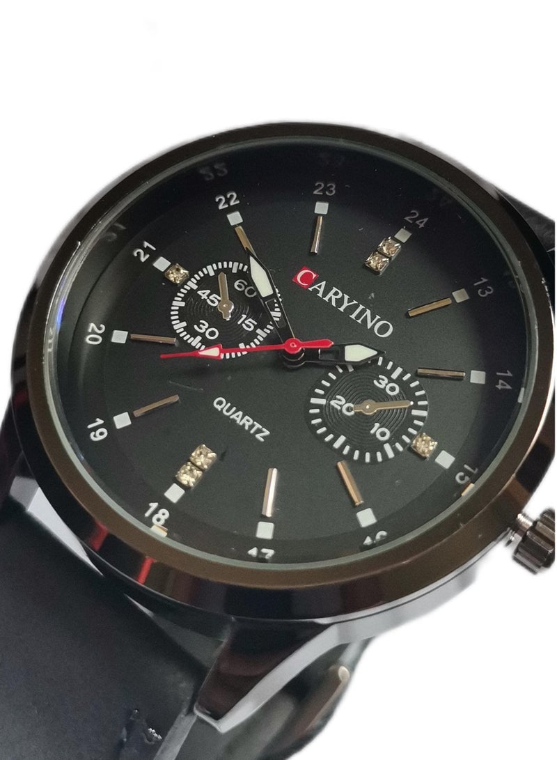 CARYINO Men's Watch with Set of High-end Leather Bracelets  - Image 2