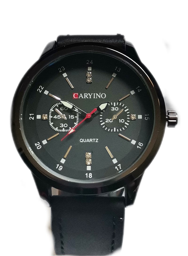 CARYINO Men's Watch with Set of High-end Leather Bracelets  - Image 4