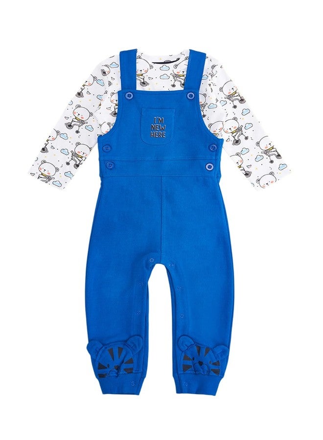 YU by Pantaloons Baby-Boy's Cotton Classic Standard Length Jumpsuit (110143294005_Blue - Image 1