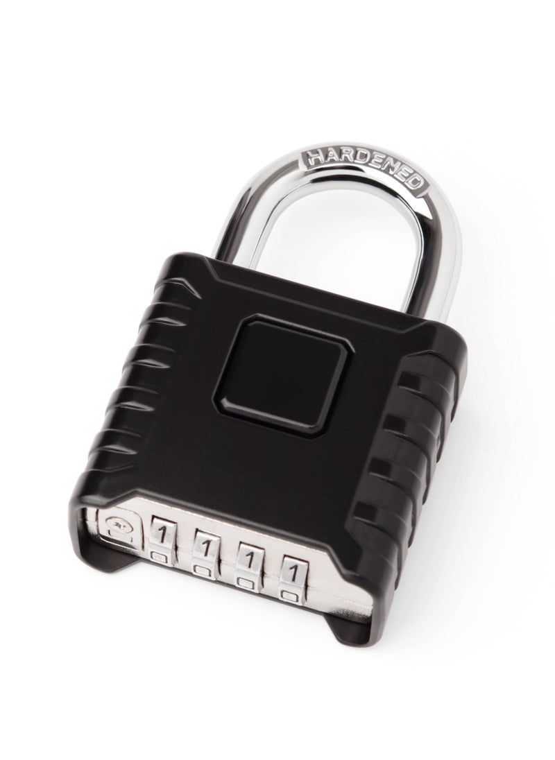 Heavy Duty Combination Padlocks Outdoor, 52mm Stainless Steel 4 Digit Locker Code Padlock Weatherproof, 4 Digit Combination Padlock for Home Shed Fence Warehouse Garage Black - Image 1
