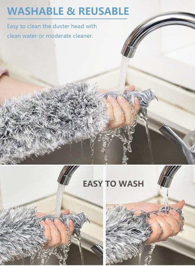 Multifunctional retractable dusting brush for effortless dusting. Portable microfiber soft car dusting brush for interior and exterior cleaning - extended, sturdy, retractable handle. Discover the dusting power of a car dusting brush for household cleaning. Portable microfiber soft car dusting brush for interior and exterior cleaning - extended, sturdy, retractable handle - Image 5