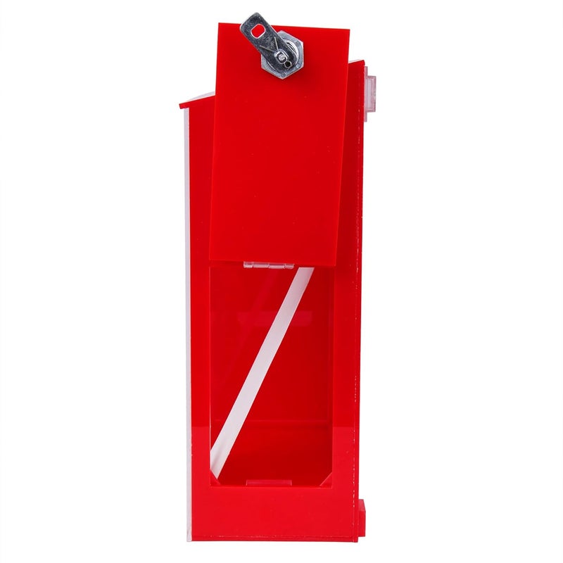 Rasper Acrylic Letter Box Wall Hanging for Home Office Acrylic Mailbox with Lock Acrylic Suggestion Box for Office Acrylic Complaint Box for School Wall Mounted 12x9x45 Inches Red Transparent - Image 5
