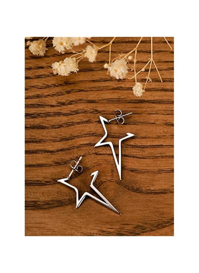 Arabest - Dangling Spike Star Earrings, Y2k Gothic Punk Grunge Emo Jewelry,  Gifts for Her - Image 1