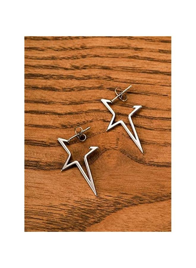 Arabest - Dangling Spike Star Earrings, Y2k Gothic Punk Grunge Emo Jewelry,  Gifts for Her - Image 1