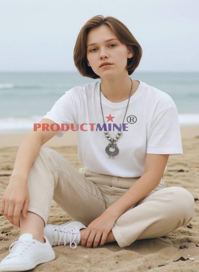 PRODUCTMINE قلادة كبيرة بتصميم طاووس صناعي تقليدي مؤكسد من PRODUCTMINE® - مجوهرات أنيقة - قطعة مجوهرات عتيقة مميزة للفتيات والسيدات - قطعة واحدة - Image 5