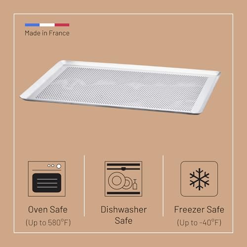 de Buyer Perforated Aluminum Baking Sheet - 15.75” x 11.8” - Perfect for Pastries, Cakes & Tarts - Easy to Clean - Image 3