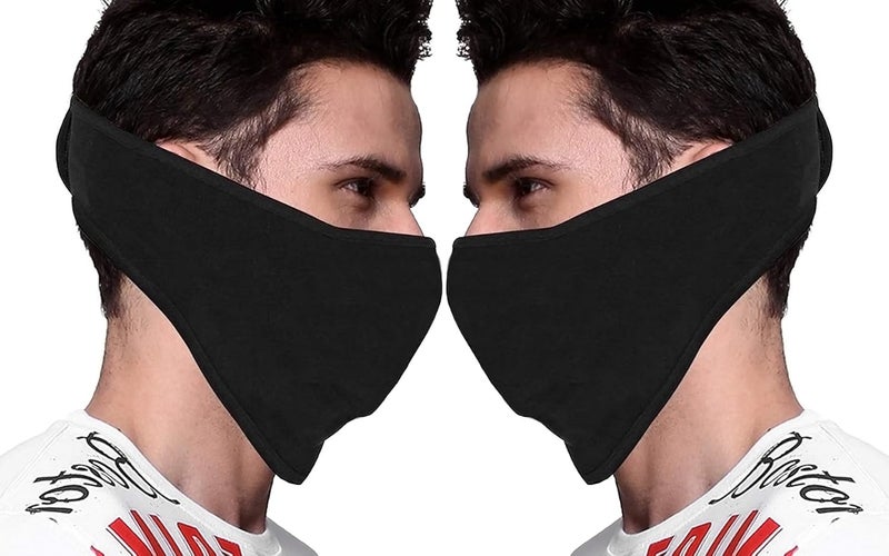 PrimeBox Men Pro Cotton Fabric Bike Riding Washable Reusable Dust Protection Cover Face Mask For Men Women Balaclava Neck Gaiter pack of 2pcs mask (Mask-Ninja-Plain-2pcs) - Image 4