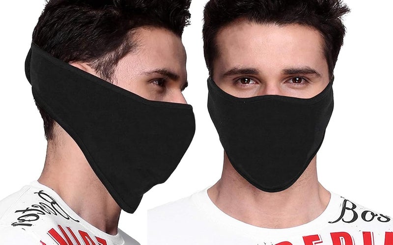 PrimeBox Men Pro Cotton Fabric Bike Riding Washable Reusable Dust Protection Cover Face Mask For Men Women Balaclava Neck Gaiter pack of 2pcs mask (Mask-Ninja-Plain-2pcs) - Image 3