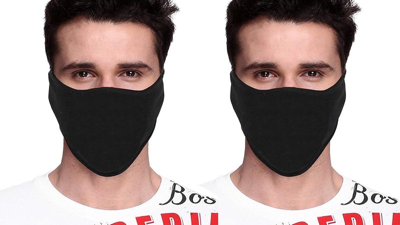 PrimeBox Men Pro Cotton Fabric Bike Riding Washable Reusable Dust Protection Cover Face Mask For Men Women Balaclava Neck Gaiter pack of 2pcs mask (Mask-Ninja-Plain-2pcs) - Image 1